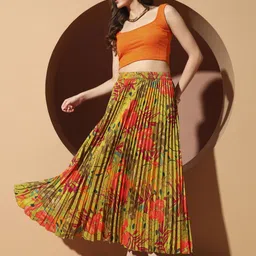 otabu Women Printed Pleated Multicolor Skirt-picture-39