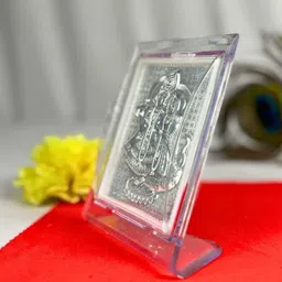 devlink 999 Silver Radha Krishna Divine Photo Frame for Home, Gift & Car Dashboard- 80g Decorative Showpiece-11 cm image 3