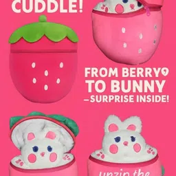 clazic Strawberry Fruit Bunny Soft Toy - 30 cm image 4