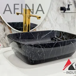 afina industries Premium Ceramic BASIN Which Gives Look To your Home Table Top Wash Basin LC1016 Ceramic Tabletop Washbasin/Countertop Wash Basin/Basin for Bathroom Table Top Basin image 2