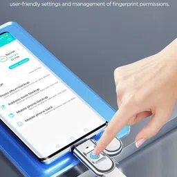 SCALEBEE FU68 USB Flash Drive Type-C USB3.2 Dual-Port Metal Fingerprint Encryption U Disk 256 GB OTG Drive Compatible with Desktop Computer, Laptop, Tablet, Television USB 3.0 Metal Case image 3