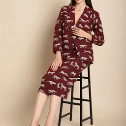 BLANC9 Women Tiger Printer Polyester Co-Ords-image-18