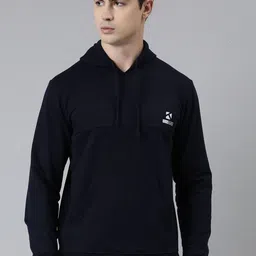 TOM BURG Men Navy Blue Hooded Fleece Sweatshirt-picture-20