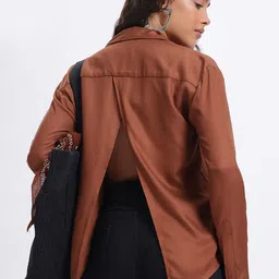 glitchez Laid Back Slit Relaxed Fit Shirt Style Top-image-87