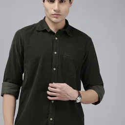 ColorPlus Corduroy Pure Cotton Casual Shirt-picture-9