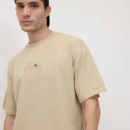 The Roadster Lifestyle Co. Solid Drop-Shoulder Sleeves Oversized T-shirt-picture-57