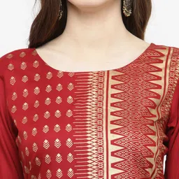 Varanga Women Maroon Printed Kurta with Palazzos image 5