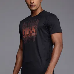 HRX by Hrithik Roshan Brand Logo Printed Rapid-Dry Antimicrobial Finish Training T-shirt image 3
