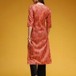 HERE&NOW Paisley Print Straight Kurta image 5