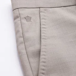 Louis Philippe Men Checked Slim Fit Formal Trousers image 3