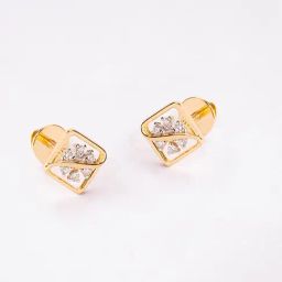 P.N.Gadgil Jewellers 14k Gold Cubic Jumble Stud Diamond Earrings For Women-picture-12