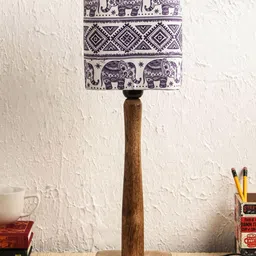 green girgit Brown Warli Art Printed Table Lamp with Shade image 4