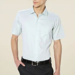 Van Heusen Pistachio Half Sleeves Solid Shirt-picture-35