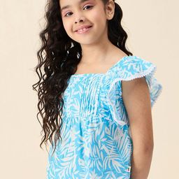 Stylo Bug Floral Print Flutter Sleeve Cotton Top-picture-23