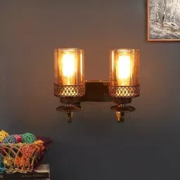 ELIANTE Wall Light Brown & Gold Portable AC Indoor Flush Mount Without Bulb image 2