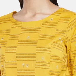 AKKRITI BY PANTALOONS Mustard Yellow Striped Top image 5