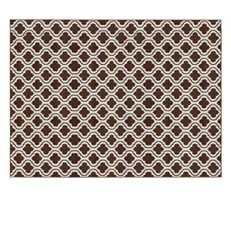 Saral Home Brown & White Printed Anti-Skid Carpet image 2