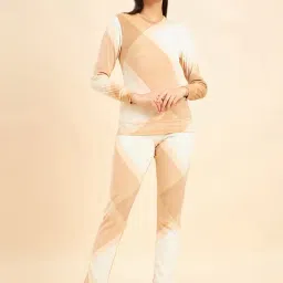 Sweet Dreams Beige Printed Track Suit-image-0