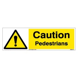 SUNSIGNS  Caution Pedestrians Signages Size 450x150 mm HP Print + Vinyl, SN0219-image-80