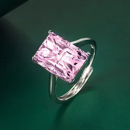 Designs & You Silver-Plated CZ-Studded Adjustable Finger Rings image 2