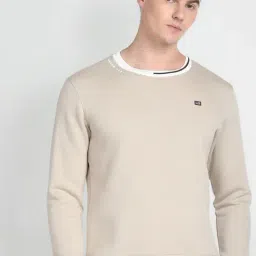 Arrow Sport Beige Cotton Regular Fit Sweatshirt image 4