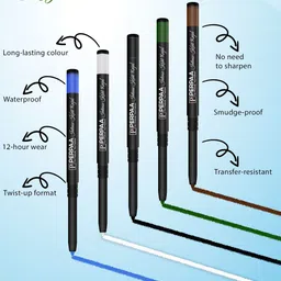 PERPAA Intense Set Of 2 Kohl Kajal Pencil - 0.35g Each - Metallic Green-Metallic Blue image 5