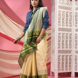 TANTLOOM Woven Design Zari Pure Cotton Taant Saree image 2