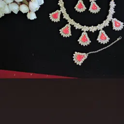 VATSALYA creation Alloy Gold- plated Red Jewellery Set-picture-29