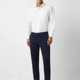 V Dot Navy Slim Fit Trousers image 5