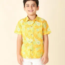 Fabindia Kids Yellow Printed Shirt-picture-25
