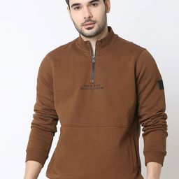 SPYKAR Men Mock Collar Cotton Sweatshirt-picture-10