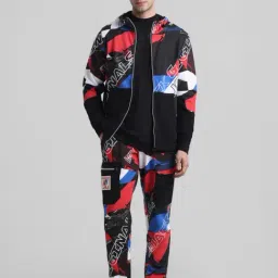 Jack & Jones Black Regular Fit Printed Hooded Sweatshirt-picture-34