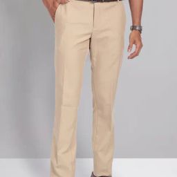 AD by Arvind Khaki Slim Fit Flat Front Trousers-picture-11