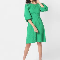 Campus Sutra Green Crepe Dress-picture-40
