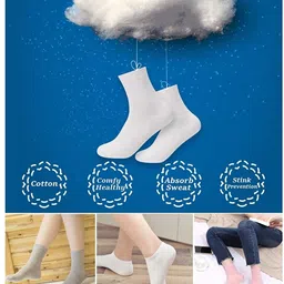 malvina Boy's & Girl's Ankle Length Highly Stretchable Sports Socks (White)-(Pack of 2) image 4
