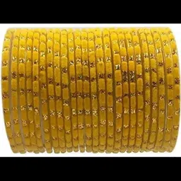 SAVORADE Set Of 24 Yellow Glass Bangle-picture-10