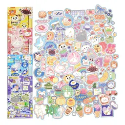 FunBlast DIY 3D Kawaii Stickers Set  16 Sheets (100+ Pcs) Multicolor-image-82
