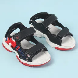 Cute Walk by Babyhug Velcro Closure Sandals with 3D Applique -Black image 2