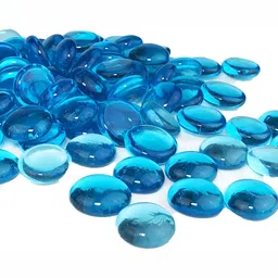 VANNEF Blue Glass Glossy Aquarium Pebbles image 4