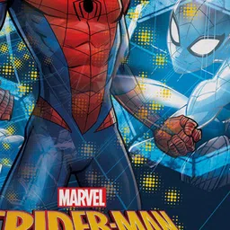 Marvel Blue & Red Spiderman Printed 180 TC King Bedsheet With 2 Pillow Covers image 3