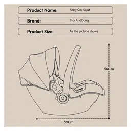StarAndDaisy Classy & Comfortable 5 in 1 Baby Cot or Carry Seat with 3-Point Safety Belt & Convertible Design - Yellow image 3