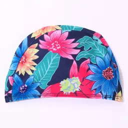 KIDLINGSS Full Sleeves Tropical Floral  Printed V Cut Swimsuit With Cap - Multi Colour image 5