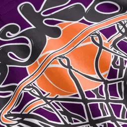 Pine Kids Cotton Knit Full Sleeves Hooded Sweatshirt With Front & Back Basketball Print - Purple image 4