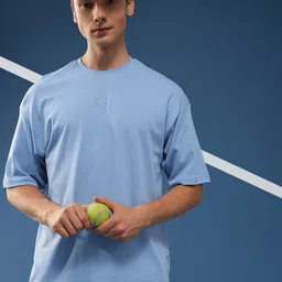 Slazenger Drop-Shoulder Sleeves Relaxed Fit Pure Cotton Sports T-shirt-picture-33