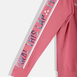 Monte Carlo Boys Peach-Coloured & White Typography Printed Sweatshirt image 5