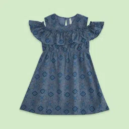 Pantaloons Junior Blue Cotton Printed Dress-picture-39