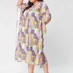 Big Hello - The Plus Life Floral Print Kaftan Midi Dress image 5