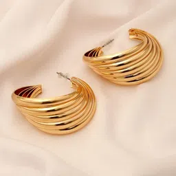 Stoln Geometric Half Hoop Earrings-picture-23