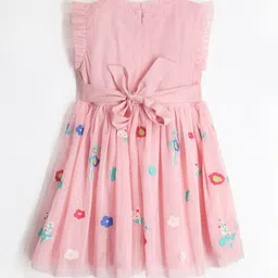 Cherry Crumble Print Flutter Sleeve Net Fit & Flare Dress image 2