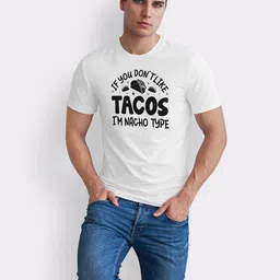 Seekbuylove Funny Taco Typography Printed Pure Cotton Bio Finish T-shirt image 4